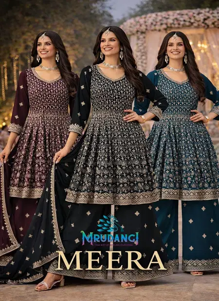 Meera By Mrudangi Premium Georgette Readymade Suits Suppliers In India